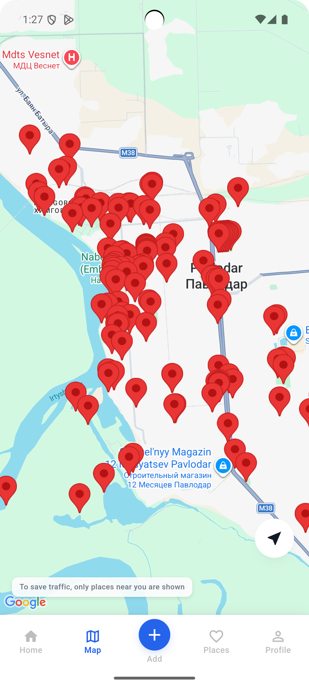 Карта в приложении 5Place